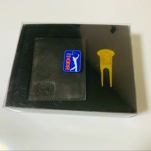 PGA Tour men wallet and divot tool set